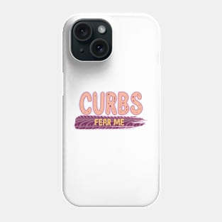 Curbs Fear Me - Fearless Tire Tracks Design - orange, apricot, purple Phone Case