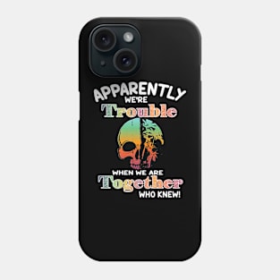 Together Flamingo Skull Phone Case