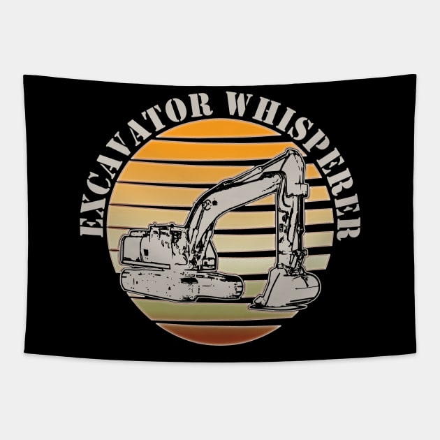 Excavator driver excavator whisperer funny saying Tapestry by Kingluigi