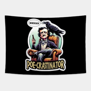 Edgar Allan Poe Funny Poe-crastinator Tapestry