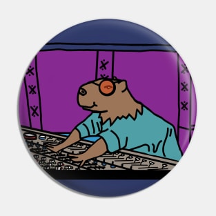 Music Producer Capybara Pin