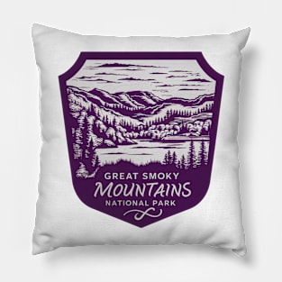 Great Smoky Mountains National Park Vintage Emblem Pillow