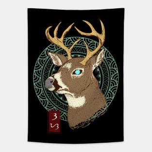 Deer - Black Tapestry