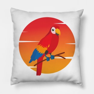 Vibrant Feathers: Modern Parrot Pillow