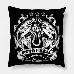 Petri Heil Trout Fishing Design Pillow