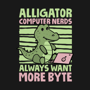 Funny Alligator Lover and Computer Nerd Kids Crocodile T-Shirt