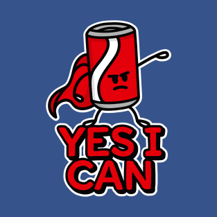 Yes I can, funny Super Hero & funny kids food puns Cola can T-Shirt