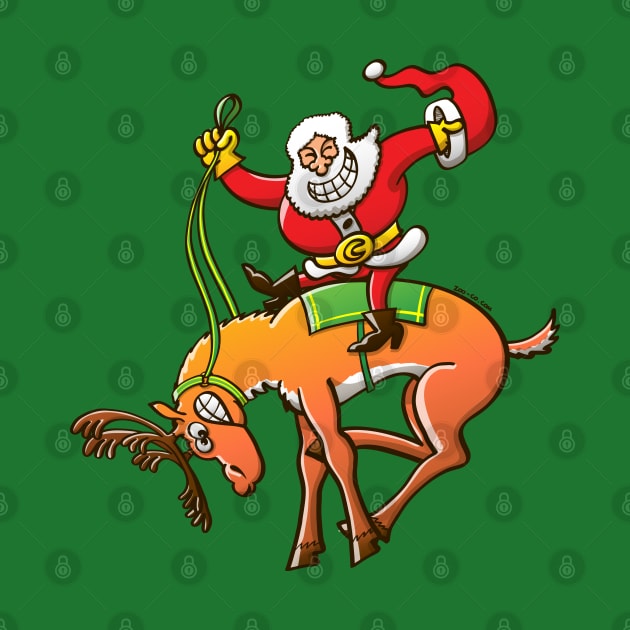 Santa is making this wild reindeer get ready for Christmas by zooco