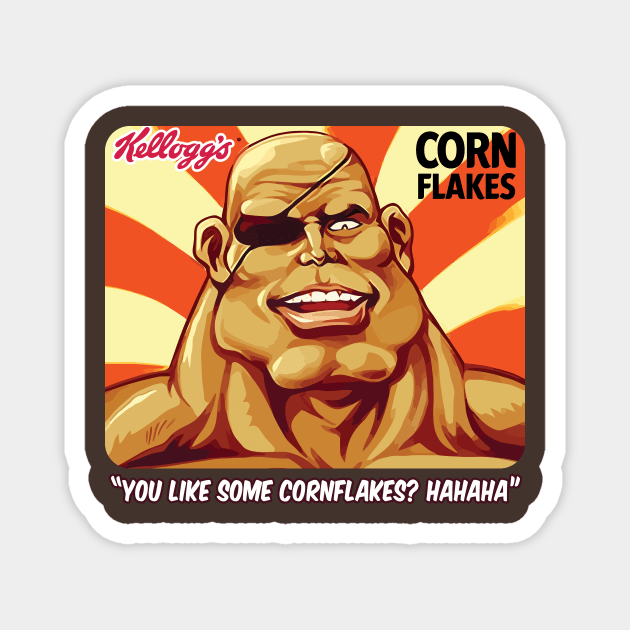 Cornflakes + Video Game Fighter (MEME) Magnet by dposhirts