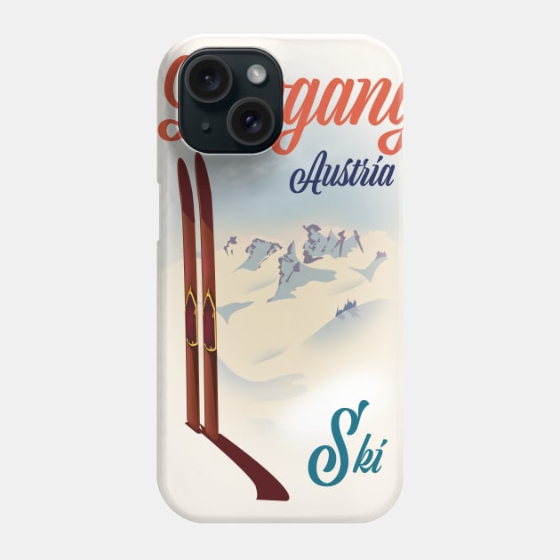 Leogang Austria Ski poster Phone Case by nickemporium1