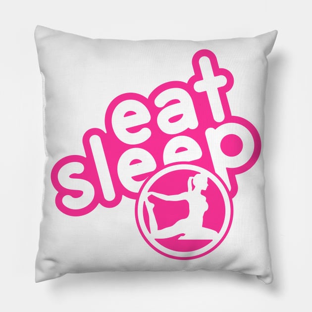 Eat Sleep Yoga - hot pink Pillow by AStickyObsession