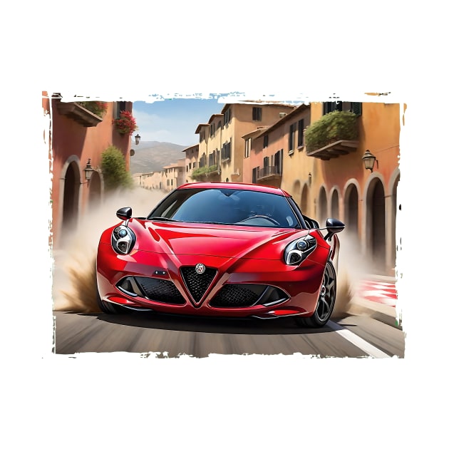 Speeding Alfa Romeo 4C by DeVerviers