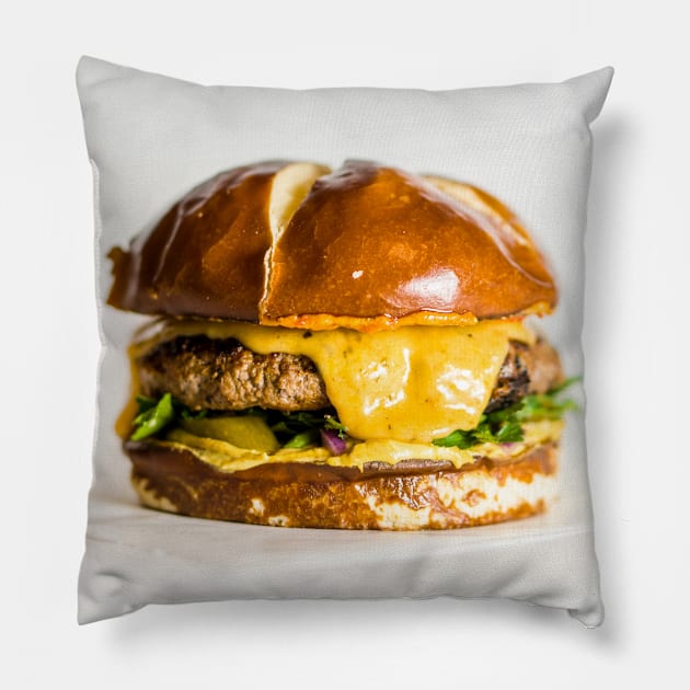 Tasty Hamburger Pillow by NewburyBoutique