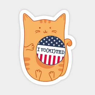 Election I Voted Sticker I Vomited Funny Politics for Cat Lover Magnet