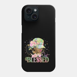 Just Blessed, Black Woman, Religious, Christian Phone Case