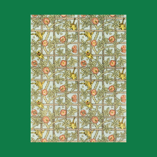 Trellis by William Morris, Vintage Textile Art by MasterpieceCafe