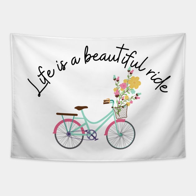 Bicycle Cycling - life is a beautiful Ride for Cyclist Tapestry by yassinebd