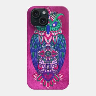 the mexican owl in totonac in ecopop pattern Phone Case