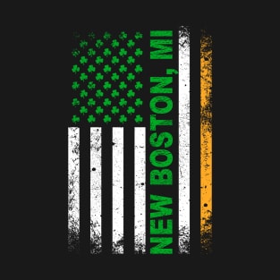 Irish American Flag NEW BOSTON, MI T-Shirt