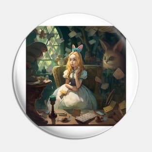 Alice in Wonderland. "Tea Party with the Mad Hatter and the Cheshire Cat" Pin