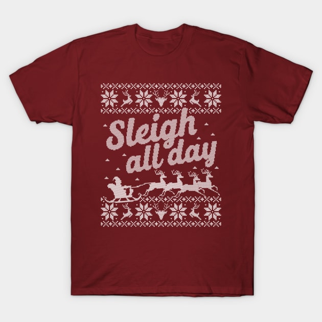  Ugly Christmas Sweater Santa Sleigh All Day Sweatshirt