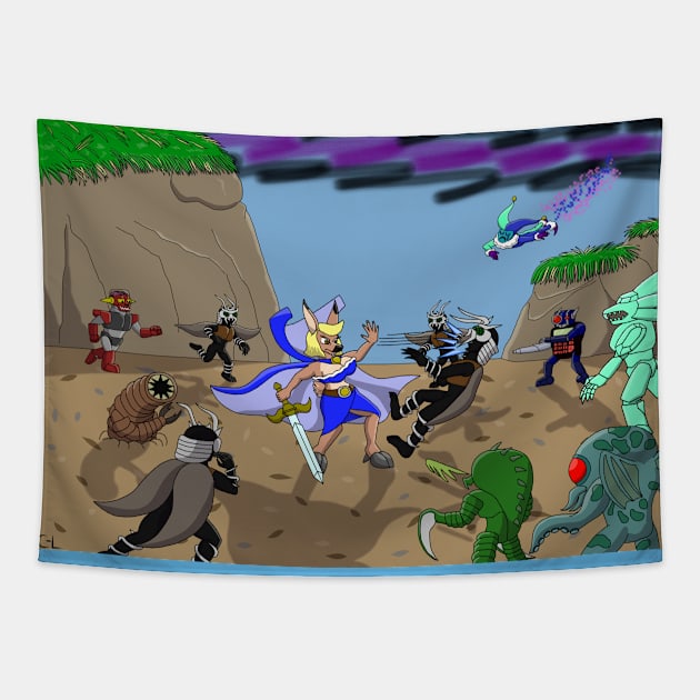 Surrounded by the Chrystalis army Tapestry by Cyborg-Lucario