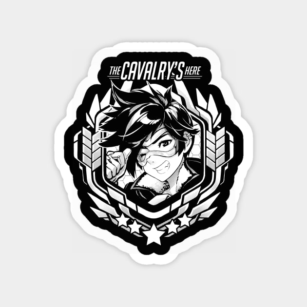 Tracer "The Cavalry's Here!" Magnet by RobotCatArt