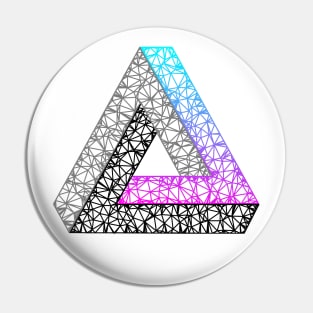 Impossible Triangle (Cyan Magenta Gradient) Pin