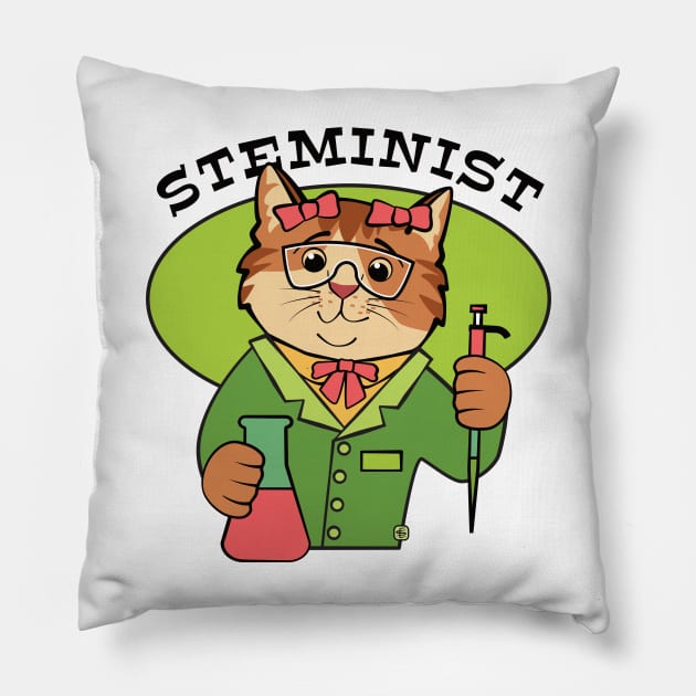 Steminist Cat Pillow by Sue Cervenka