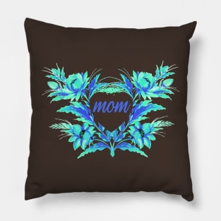Floral mom, Forget Me Not Flower Wreath Pillow