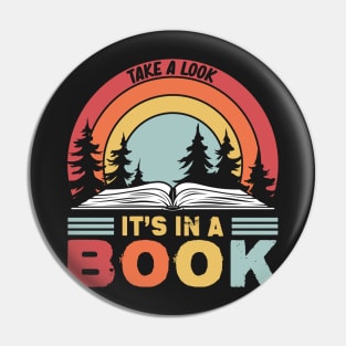 Rainbow Take A Look It's In A Book Pin