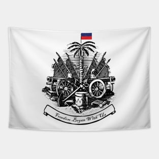 Freedom Began With Us Haitian Flag Day Independence 2023 Tapestry