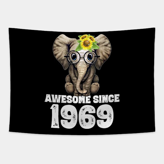 Awesome since 1969 51 Years Old Bday Gift 51th Birthday Tapestry by DoorTees