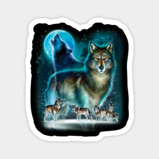 Winter Wolves Magnet