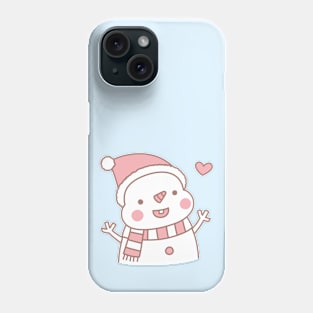 Cute Happy Snowman, Christmas Doodle Phone Case