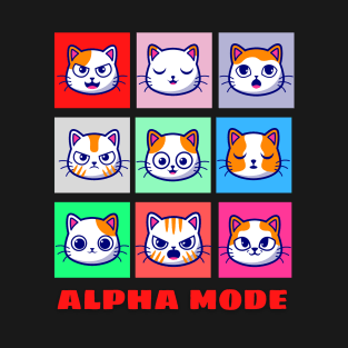 cat alpha mode cute funny international cat day design T-Shirt