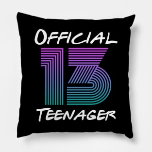 Vintage Official Teenager - 13th Birthday Gift Pillow