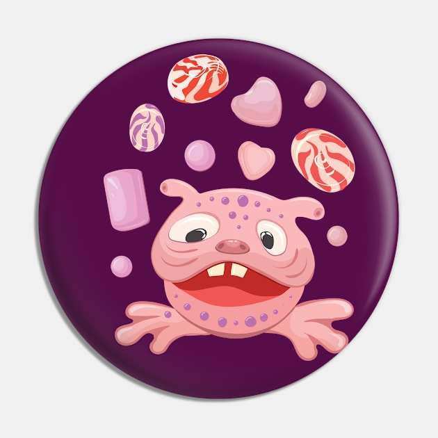 Pink Candy Monster Pin by Catdog