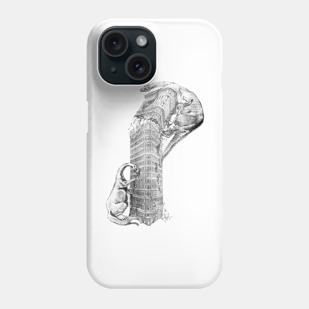 In Which Dinosaurs Eat the Flatiron Building Phone Case by alexp01