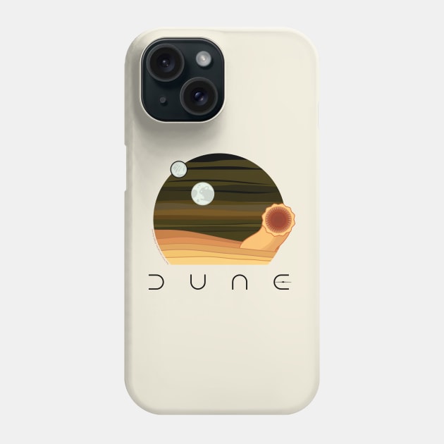 Dune Desert Night and Sandworm (light backgrounds) Phone Case by Markadesign