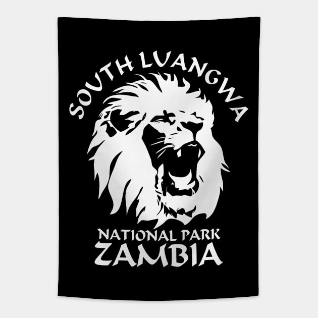 Roaring Lion Face - South Luangwa Tapestry by TMBTM