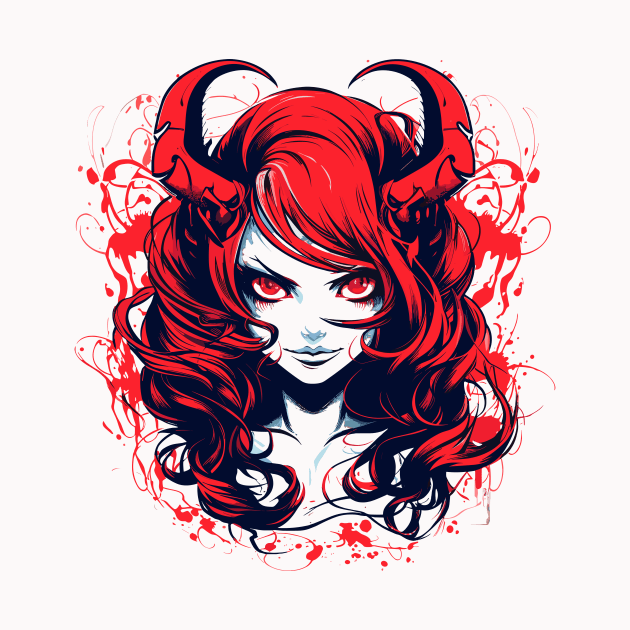 Anime Demon Girl Design by BrushedbyRain