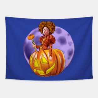 Victorian Enchantress of the Pumpkin Realm Tapestry