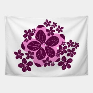 Colorful floral shapes with pink flower Tapestry