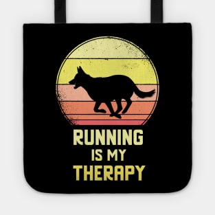 Running Is My Therapy Vintage Retro Motivation Tote