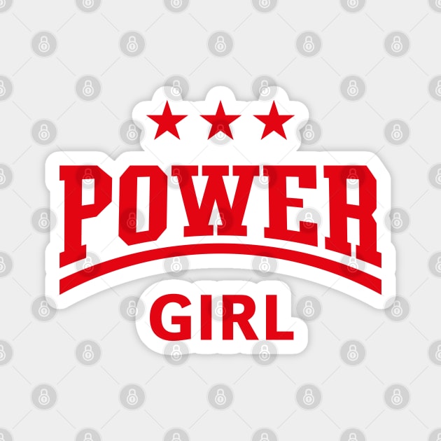 Power Girl (Youngster / Gal / Daughter / Sister / Red) Magnet by MrFaulbaum