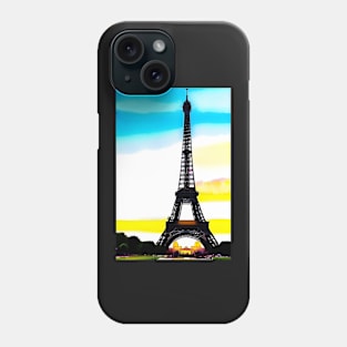 Eiffel Tower - Love France Memory - painting, and mix drawing, painting and digital Phone Case