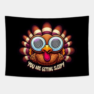 Hypnotizing Turkey Sleepy Thanksgiving Dinner Funny Tapestry