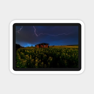 Lightning over the canola field Magnet