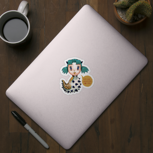 Worm girl Anime  Sticker